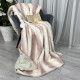 Patura cu blanița artificiala Luxury Furr 160x220cm - Roz cu Alb