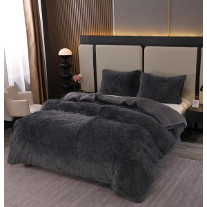 Pilota Super Pufoasă CoCoLiNo Fluffy cu Blăniță Sherpa Asortată, si 2 Fețe de Pernă, Antracit Pilota Super Pufoasă CoCoLiNo Fluffy cu Blăniță Sherpa Asortată, si 2 Fețe de Pernă, Antracit
