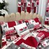 Set Lenjerie Pat Dublu Crăciun 4 Piese + 2 Draperii 150x235cm din Bumbac Ranforsat – Confort și Eleganță, Fabricat în România, Alb,Gri, Rosu, Fulgi de Zapada, Reni, Carouri [5]