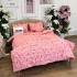 Lenjerie de Pat Dublu, Bumbac Ranforce, 6 piese, Croită cu Grija in Atelierul Cumparamisim - Lux Suprem, Rafinament Desăvârșit, Confort Regal, Roz, pepene  [4]