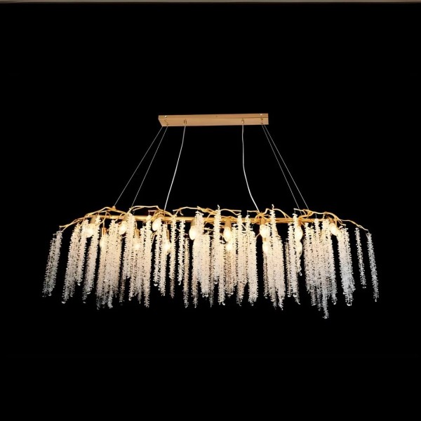Candelabru RFAN, Model R9109/1600+450, Textura Cristal, Metal, 16 X E14, Auriu [1]