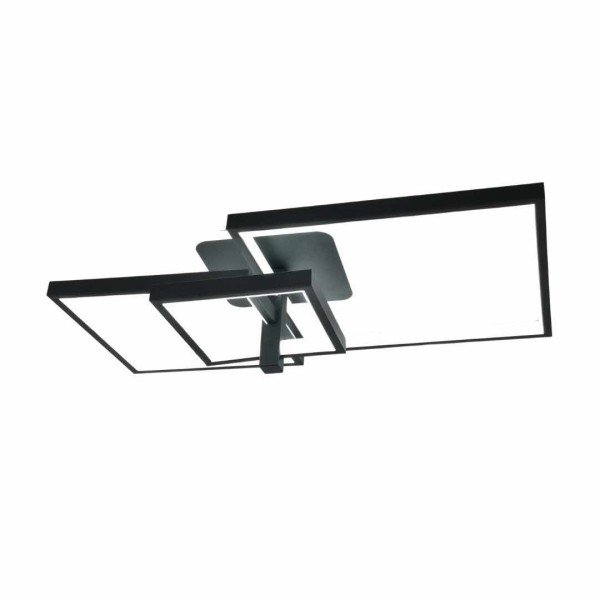 Lustra LED RFAN, Model JX60018-3, Cu Telecomanda, 3 Tipuri De Lumina, Intensitate Reglabila, 95W, Negru [1]
