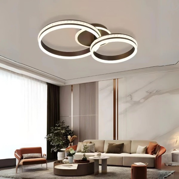 Lustra LED RFAN, Model F2331-2, Cu Telecomanda, 3 Tipuri De Lumina, Intensitate Reglabila, 194W, Maro [1]