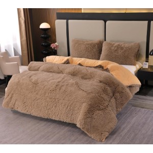 Pilota Super Pufoasă CoCoLiNo Fluffy cu Blăniță Sherpa Asortată, si 2 Fețe de Pernă, Bej Pilota Super Pufoasă CoCoLiNo Fluffy cu Blăniță Sherpa Asortată, si 2 Fețe de Pernă, Bej