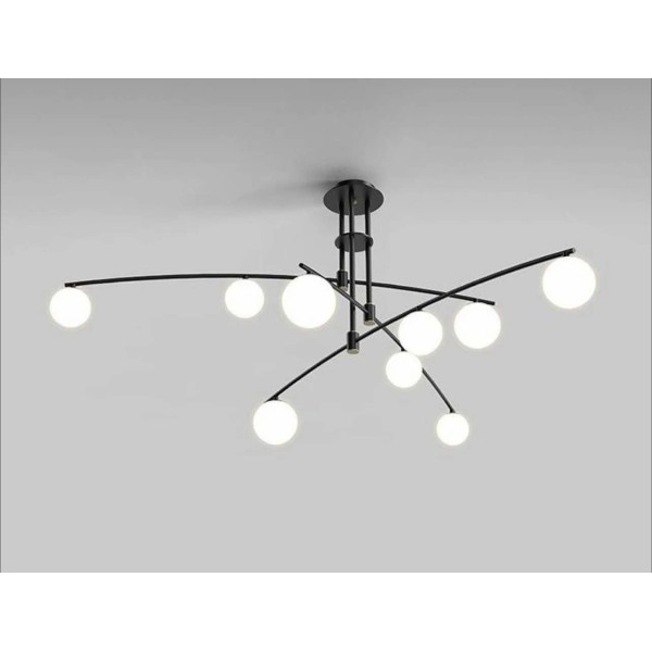 Lustra RFAN, Model 5478/9, Cu 9 Abajururi, 9 X G9, Negru [1]