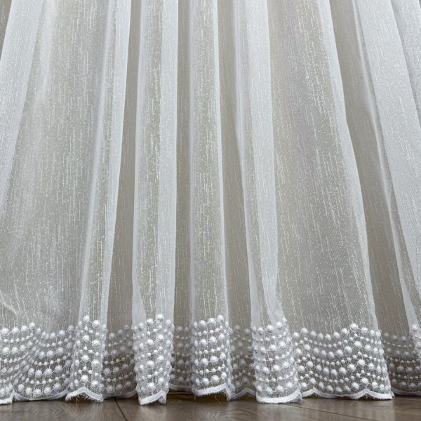 Perdea Ariel din IN Brodat - 600cm x 240cm, Tiv lat, Alb [1]
