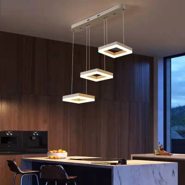 Lustra LED Tip Pendul RFAN, Model F203-3, Cu Telecomanda, 3 Tipuri De Lumina, Inaltime Reglabila, 96W, Alb [1]