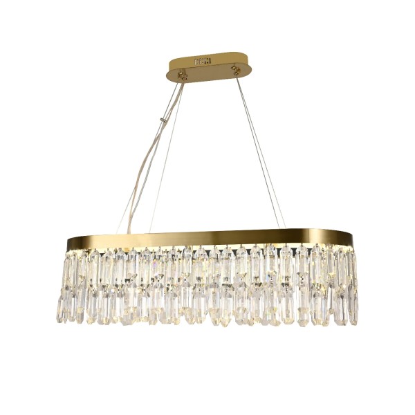 Candelabru LED RFAN, Model 9137/800*300, Textura Cristal, Metal, 74W, Auriu [1]