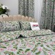 Set Lenjerie Pat Dublu Crăciun 4 Piese + 2 Draperii 150x235cm din Bumbac Ranforsat – Confort și Eleganță, Fabricat în România, Gri, Verde, crenguțe de brad, vasc