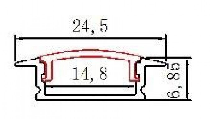 Profil LED Incastrat, Lungime 2m, Alb