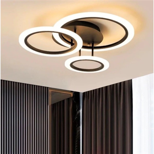 Lustra LED RFAN, Model K001-3, Cu Telecomanda, 3 Tipuri De Lumina, Intensitate Reglabila, 66W, Maro [1]