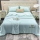 Set luxury cu PILOTA de VARA, din MATASE SATINATA, 4 piese, Baby blue