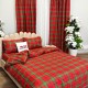 Set Lenjerie Pat Dublu Crăciun 4 Piese + 2 Draperii 150x235cm din Bumbac Ranforsat – Confort și Eleganță, Fabricat în România,Roșu, Verde, Carouri