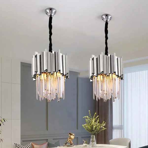 Candelabru RFAN, Model WL339/300, Textura Cristal, Metal, 3 X E27, Argintiu [1]