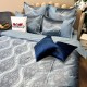 Set Luxury:  Lenjerie de Pat dublu, din Catifea Royală Velvetto, 6 piese si Draperie cu inele încastrate, 2buc x 150x245cm, cu Șnur Magnetic și Față de Pernă Decorativă, Bleu, Albastru