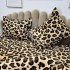 Lenjerie pat dublu, Super Pufoasa COCOLINO, 4 piese, cu ELASTIC, Bej, Maro, animal print [7]