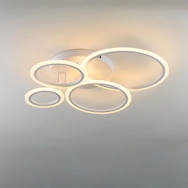 Lustra LED RFAN, Model K001-4, Cu Telecomanda, 3 Tipuri De Lumina, Intensitate Reglabila, 118W, Alb [1]