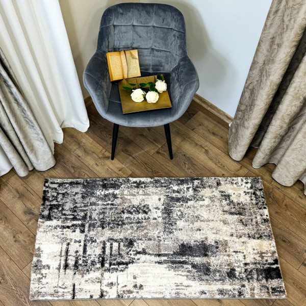 Covor Modern, Elegant, 120x180cm, gros si pufos, SHINNY V3, Negru/Gri/Alb [1]