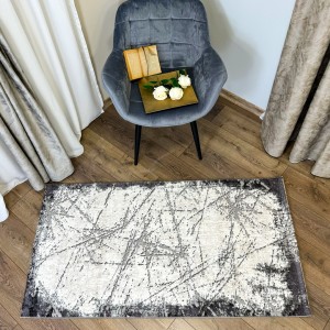 Covor Modern, Elegant, 120x180cm, gros si pufos, SHINNY V1, Gri/Alb Covor Modern, Elegant, 120x180cm, gros si pufos, SHINNY V1, Gri/Alb