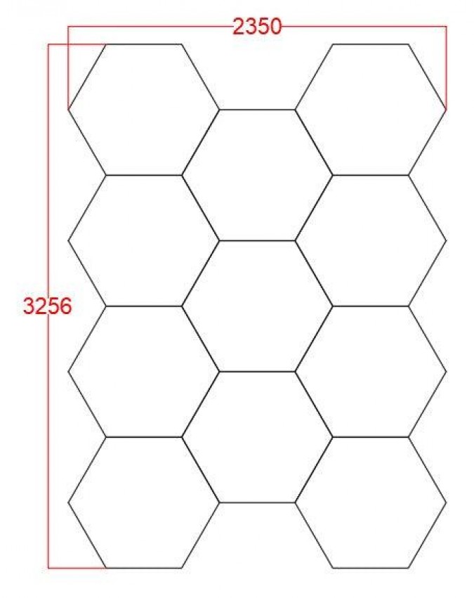 HoneyComb LED RFAN, 11 X Hexagon, Lumina Rece, 6500K, 368W