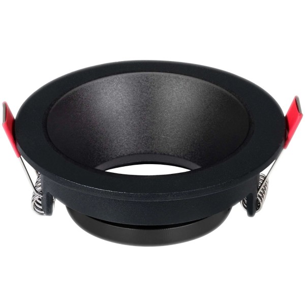 Rama Simpla Reglabila, Pentru Spot Incastrat GU10, Rotunda, Negru [1]