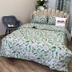 Set Lenjerie Pat Dublu Crăciun 4 Piese + 2 Draperii 150x235cm din Bumbac Ranforsat – Confort și Eleganță, Fabricat în România, Gri, Verde, crenguțe de brad, vasc