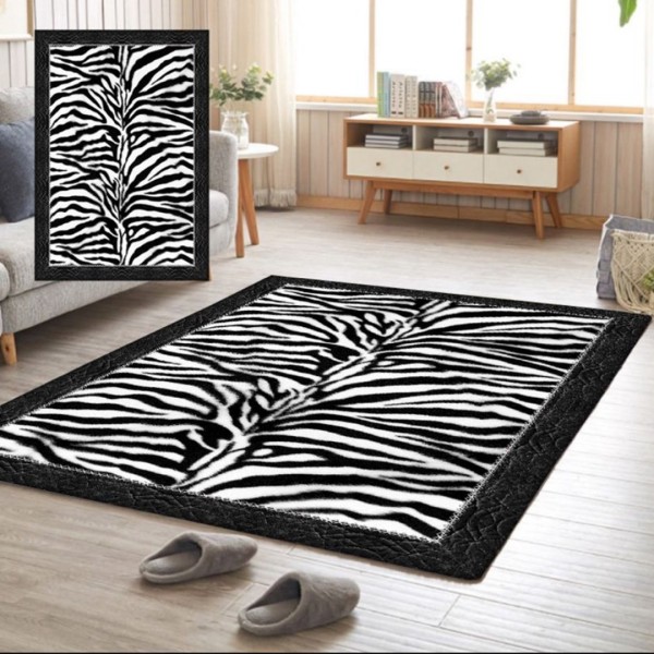Covor Antiderapant, Animal Print, 180x280cm, Alb/Negru [1]