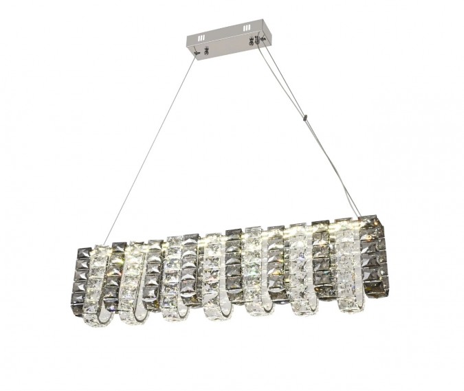 Candelabru LED RFAN, Model 70033-L850, Textura Cristal, Metal, 40W, Argintiu