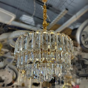 Candelabru RFAN, Model 62110/400, Textura Cristal, Metal, 5 X E27, Auriu Candelabru RFAN, Model 62110/400, Textura Cristal, Metal, 5 X E27, Auriu