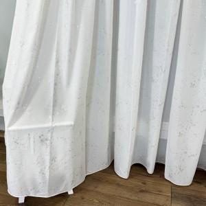 Perdea Hannah din Voal cu foita argintie - 600cm x 240cm , Rejansa pt. bara, Alb