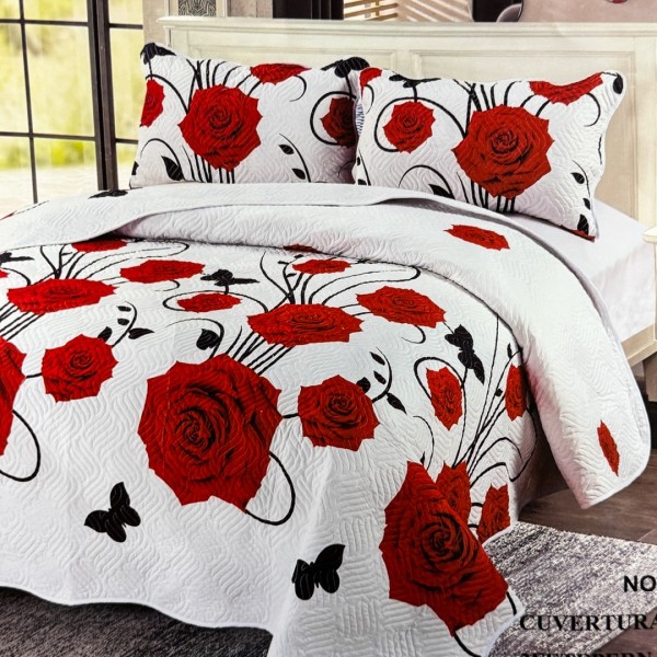 Cuvertură Pat Dublu, 3 Piese, Bumbac 100% Imprimat – Calitate Premium, cu Imprimeu Durabil, cod CSA-CV24 [1]