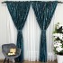 Set 2 Draperii Catifea CRETA cu insertii aurii, Turquoise - V6, 140cm latime x 260cm inaltime, cu tiv lat [17]