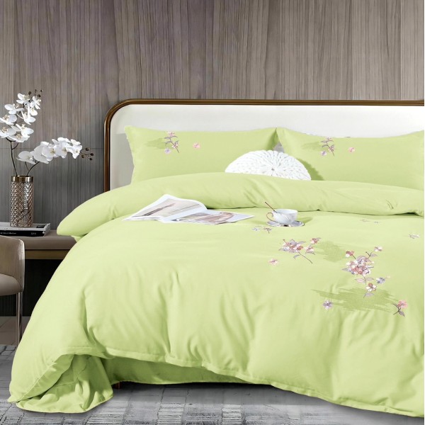 Lenjerie pat dublu, Finet All Season Deluxe cu BRODERIE, 4 piese, Lemon [1]