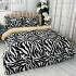 Lenjerie pat dublu, Super Pufoasa COCOLINO cu BLANITA, 4 piese, Alb-Negru, Zebra [4]