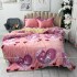 Lenjerie pat dublu, Super Pufoasa COCOLINO cu BLANITA, 4 piese, Roz, inimioare [2]