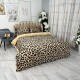 Lenjerie pat dublu, Super Pufoasa COCOLINO cu BLANITA, 4 piese, Bej-Maro, animal print