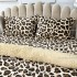 Lenjerie pat dublu cu Elastic, Super Pufoasa COCOLINO cu BLANITA, 4 piese, Bej-Maro, animal print [9]
