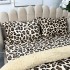 Lenjerie pat dublu cu Elastic, Super Pufoasa COCOLINO cu BLANITA, 4 piese, Bej-Maro, animal print [10]