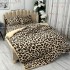 Lenjerie pat dublu cu Elastic, Super Pufoasa COCOLINO cu BLANITA, 4 piese, Bej-Maro, animal print [6]