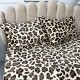 Lenjerie pat dublu, Super Pufoasa COCOLINO cu BLANITA, 4 piese, Bej-Maro, animal print