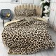 Lenjerie pat dublu, Super Pufoasa COCOLINO cu BLANITA, 4 piese, Bej-Maro, animal print