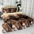 Lenjerie pat dublu, Super Pufoasa COCOLINO cu BLANITA, 4 piese, Maro, forme geometrice [3]