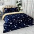 Lenjerie pat dublu cu Elastic, Super Pufoasa COCOLINO cu BLANITA, 4 piese, Bleumarin, ploaie de stele [4]