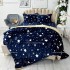 Lenjerie pat dublu cu Elastic, Super Pufoasa COCOLINO cu BLANITA, 4 piese, Bleumarin, ploaie de stele [2]