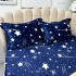 Lenjerie pat dublu cu Elastic, Super Pufoasa COCOLINO cu BLANITA, 4 piese, Bleumarin, ploaie de stele [10]