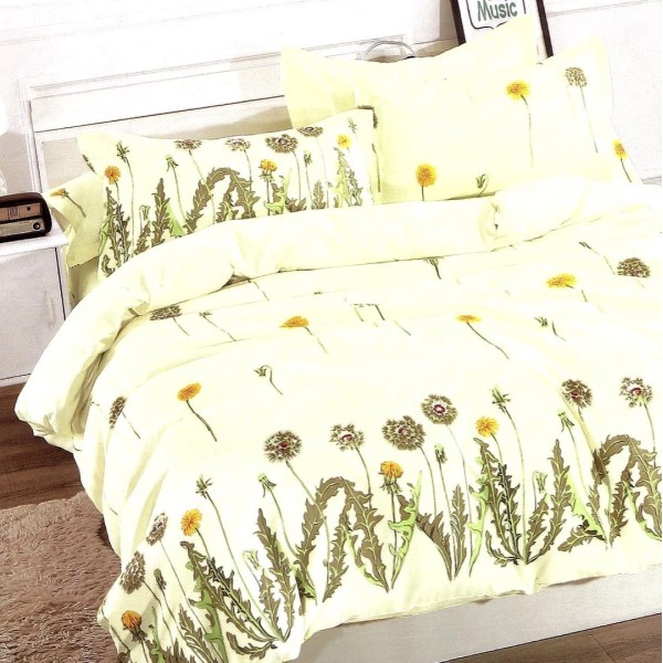 Lenjerie pat dublu,  FINET, 6 piese, Verde, papadii [1]