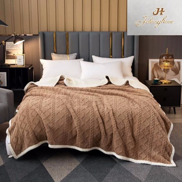 Patura CoCoLiNo tip Tricotaj cu blanita, 200x230cm, Maro [1]