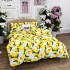 Lenjerie de Pat Dublu, Bumbac Ranforce, 6 piese, Croită cu Grija in Atelierul Cumparamisim - Lux Suprem, Rafinament Desăvârșit, Confort Regal, Alb, Galben, lămâi si flori de lămâi  [4]