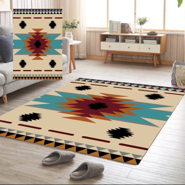 Covor Antiderapant, Design Traditional, 80x150cm, Crem/Portocaliu [1]