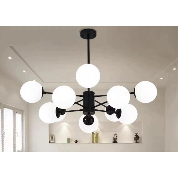 Lustra RFAN, Model 5506/10, Cu Abajururi, 10 X E27, Negru [1]